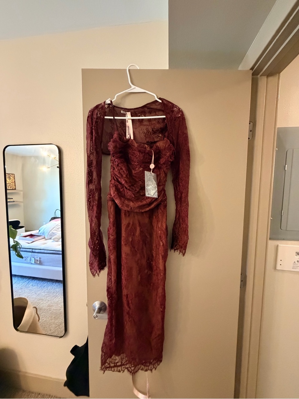 House of CB Mulberry Lace Midi Dress